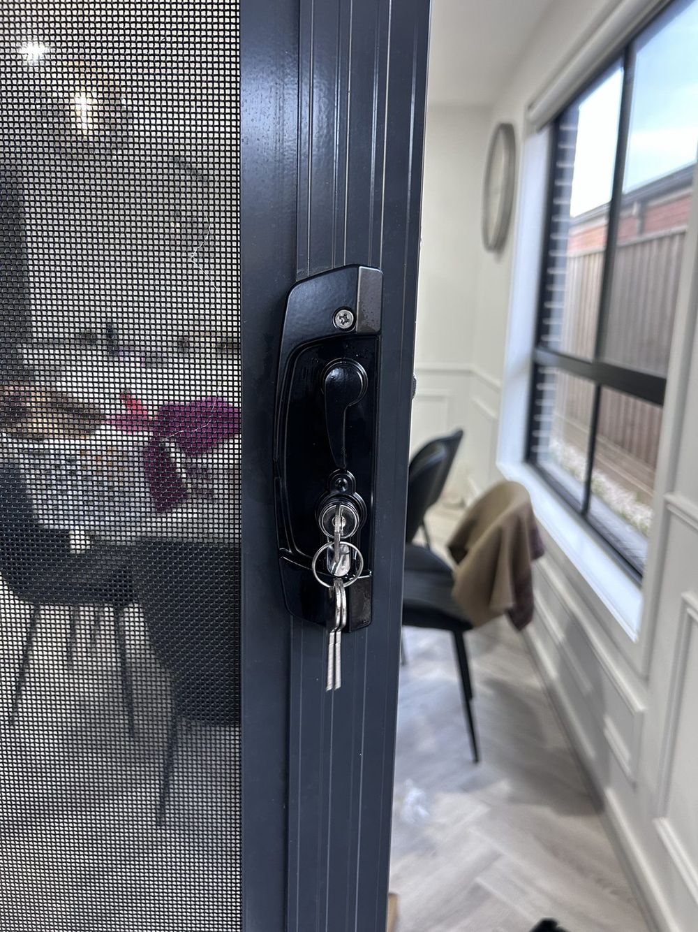 Security screen door, after