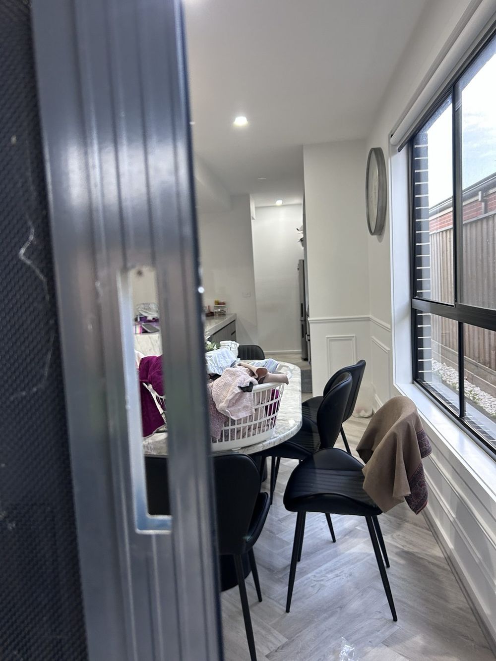 Security screen door, before