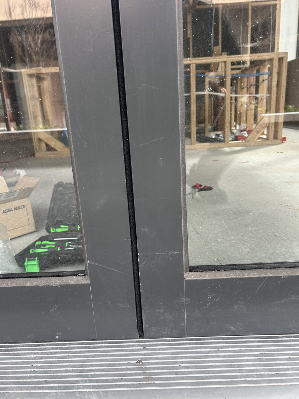 Shopfront doors, Wollert, before